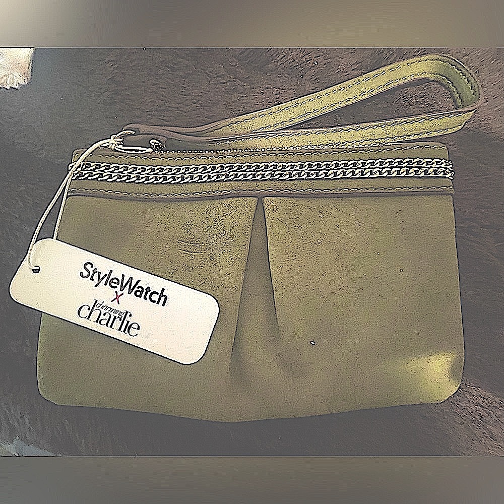 Wristlet Olive Green with Gold Accents — Charming Charlie - Picture 12 of 12
